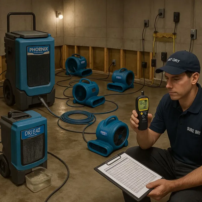 Structural Drying and Dehumidification process in Sutter Creek, CA